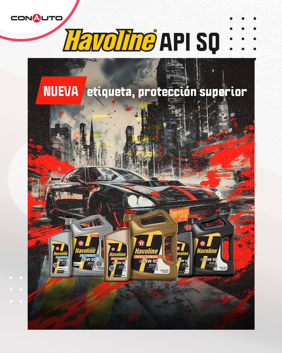 ConautoEC's tweet image. 🔥 Potencia que se siente, protección que se nota.

Havoline API SQ cuida motores en cada kilómetro.

#Havoline #RendimientoTotal