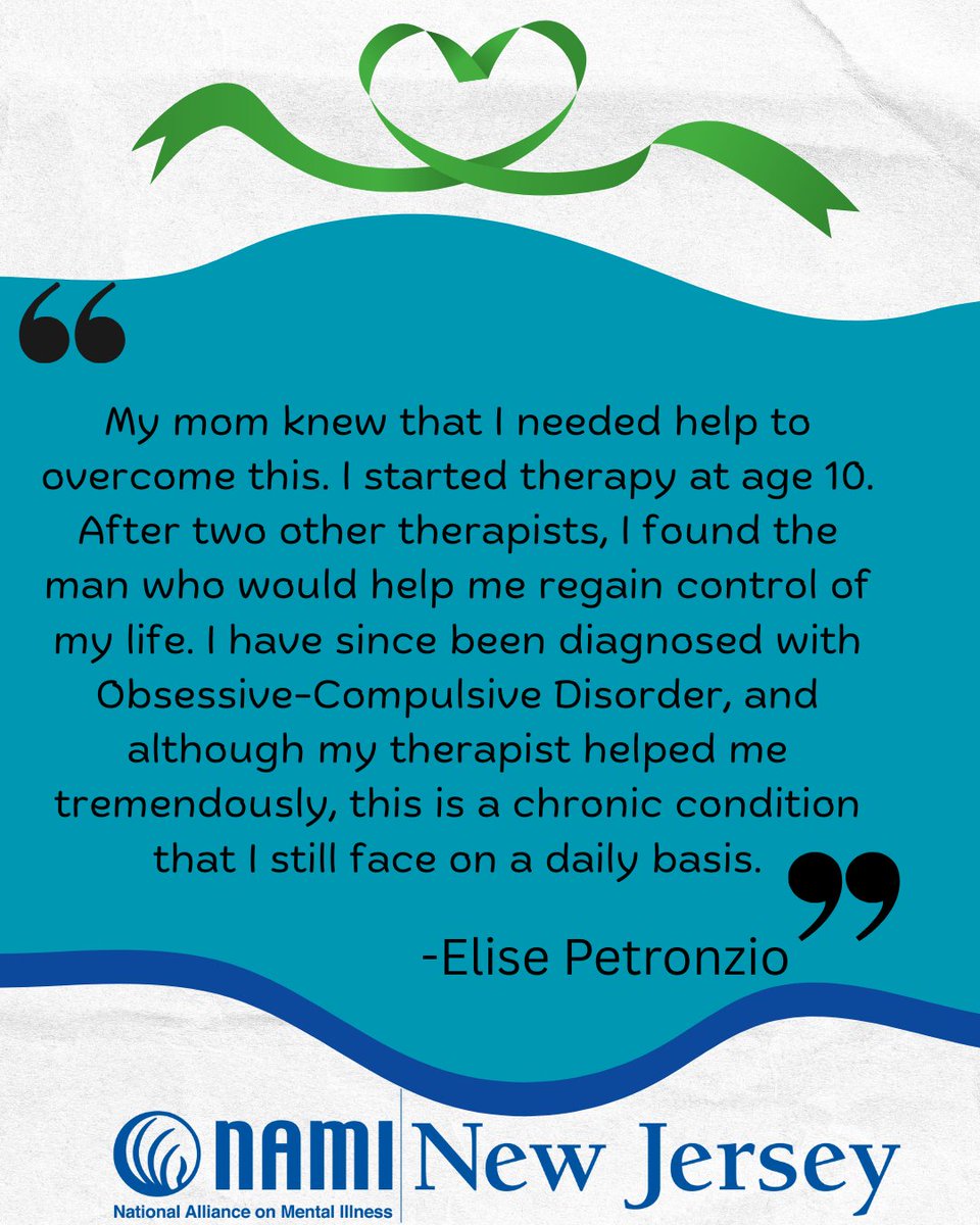 Many people face challenges from a young age—feeling overwhelmed, or anxious—but seeking help and connecting with the right support can make a difference. Sharing your story not only shows your strength but also encourages others. For more resources visit naminj.org/resources/.