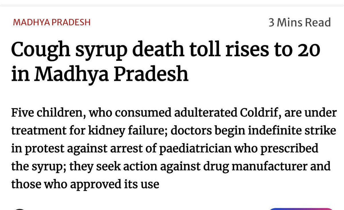 ShashankBhola's tweet photo. 20 kids died because of consuming Cough Syrup and Indians are going gaga over Amit Shah switching to zoho. Sahi ja rahe hain hum. https://t.co/vk6Symvgql