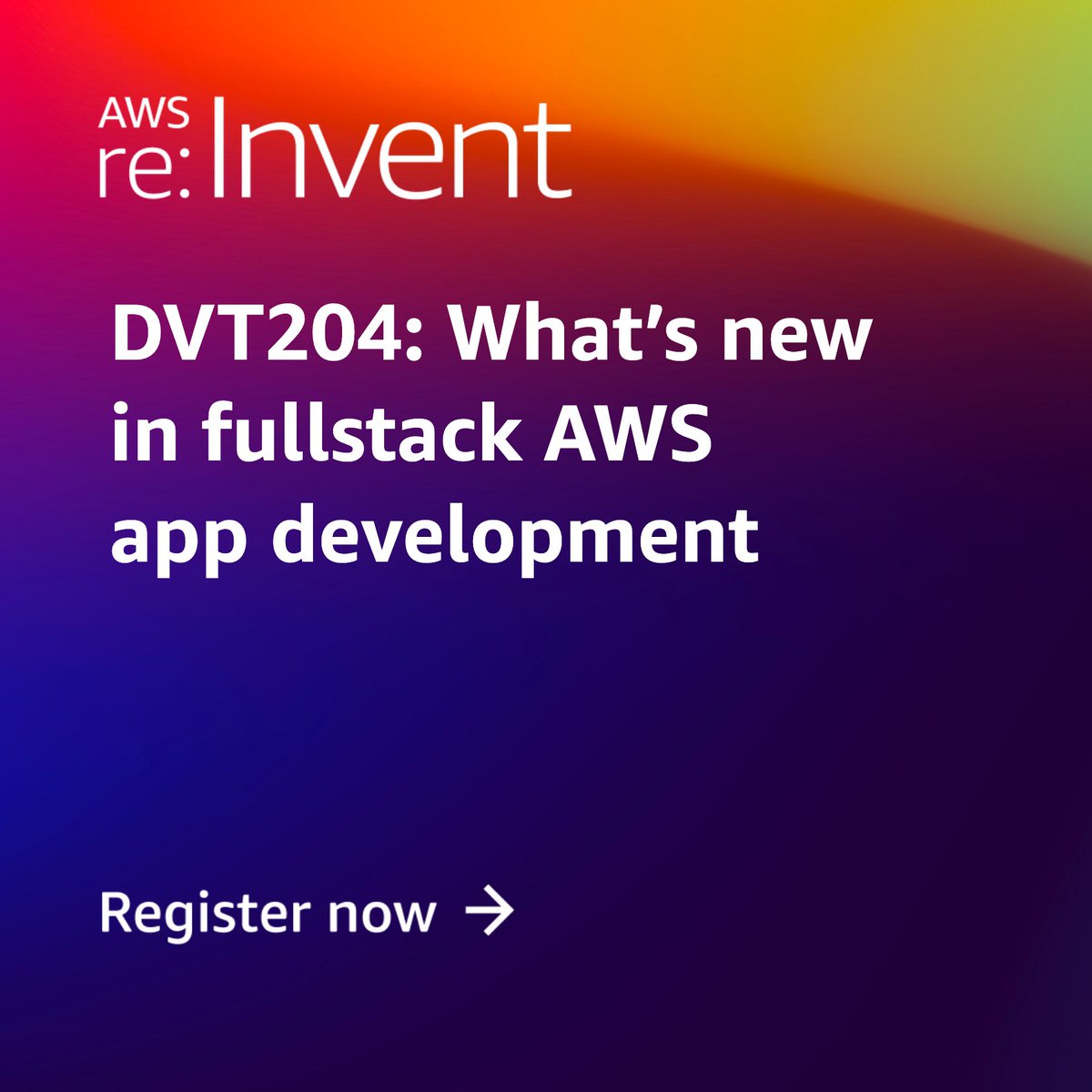 mauerbac's tweet image. 🎰 Will I see you at AWS re:invent this year? I'll be giving a breakout session and a lightning talk on Amplify Hosting!
On Monday, my breakout session will dive into building a web app end to end with the Amplify product suite. Will also share new AI-enabled features. (DVT204)…