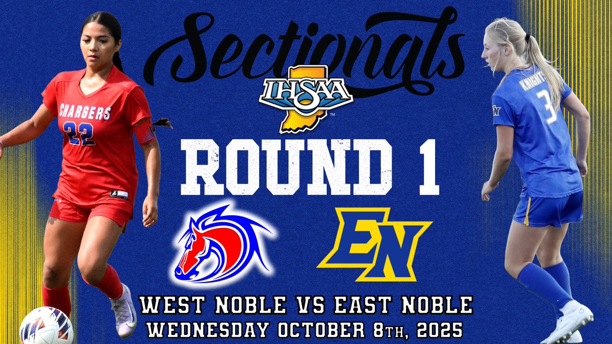 CoachWait's tweet image. Another great night of soccer tonight at East Noble as we continue with another night of first round matchups! Game 1 will start at 5 PM with the second game following shortly after!

Game 1: @WestNobleAD vs @ENKnights 

Game 2: @GHSRailroaders vs @CLHSCadets