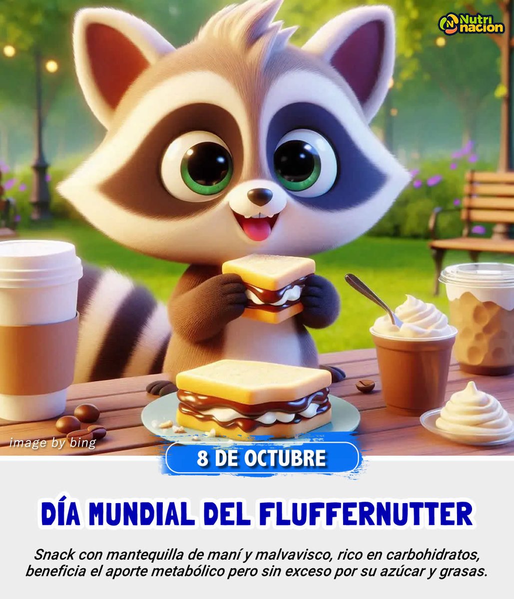 nutrinacion_'s tweet image. Celebramos el día mundial del #fluffernutter cada 8 de octubre, #snack con mantequilla de #maní y malvavisco, rico en carbohidratos, beneficia el aporte metabólico pero sin exceso por su azúcar y grasas.

Educación saludable #nutrinacion #comersano #nutricion #peanut #sandwich