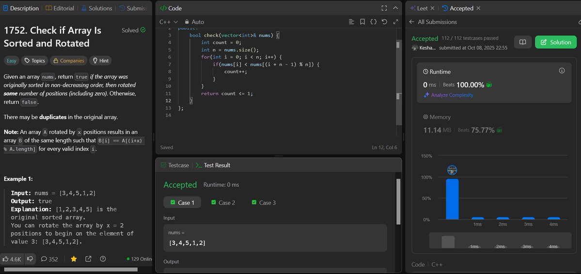 _keshav2008_'s tweet image. Day 51 of #360DaysOfCodeChallenge โ
Solved the "Sorted and Rotated" problem (35 mins... easy!)
Working on the frontend for my personal projects ๐ป
Learned about hoisting & callback functions from the OG @rohit_negi9 
Dived into some statistics ๐
#DSA #MachineLearning