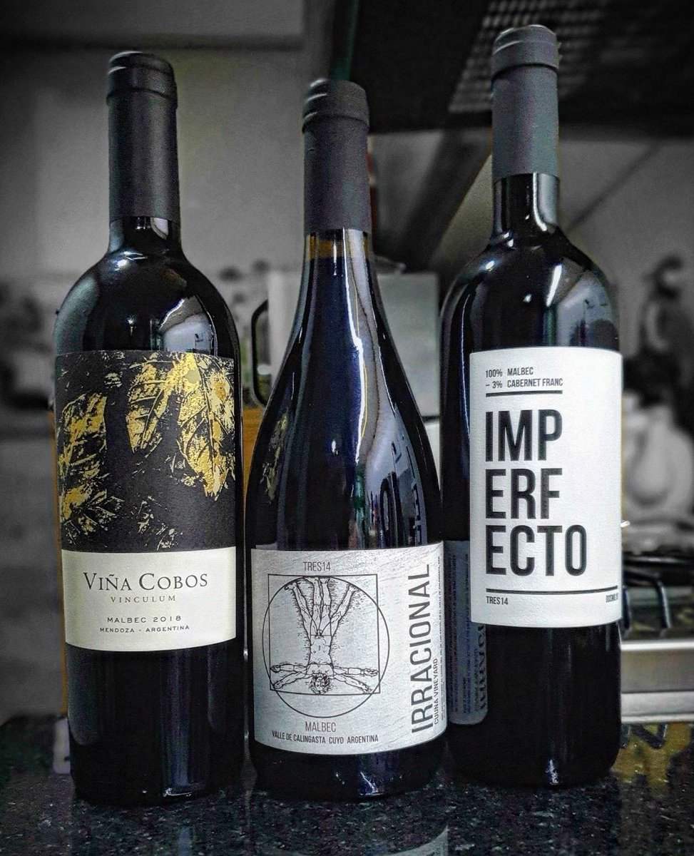 5 Malbec que me parecen espectaculares 😎🍷
.
▪︎ Altiplano de Paco Puga.
▪︎ Zorzal El Barba de Juampi Michelini.
▪︎ Viña Cobos VincuIum.
Irracional e Imperfecto, ambos de Daniel Pi [ Imperfecto 100% Malbec-3% Cabernet Franc 😂 ]