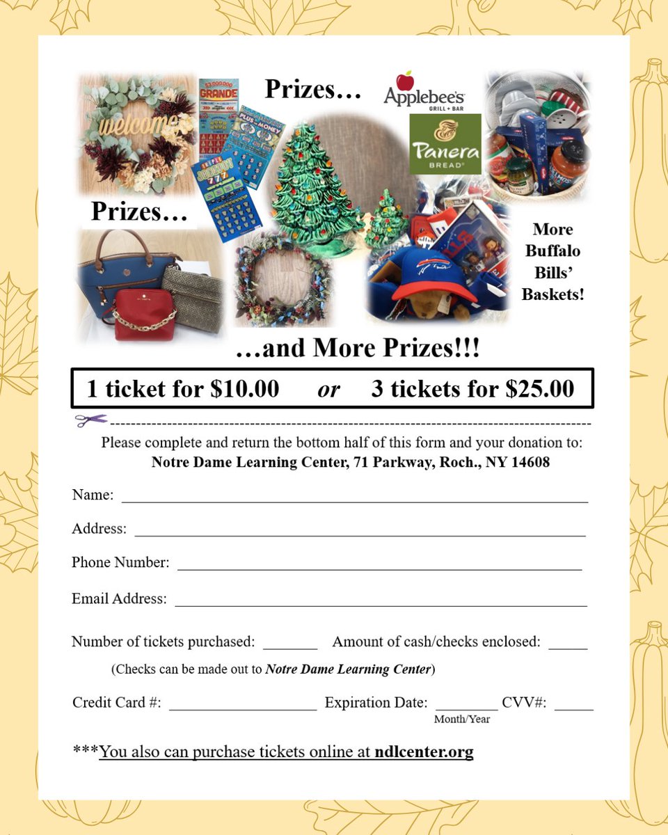 NDLCenter's tweet image. With a $10 donation, you’ll be entered into a daily drawing for exciting prizes throughout November- that’s 30 chances to win while supporting NDLC!

Go to our website (link in bio) to enter! Raffle tickets can be purchased online or by completing and submitting the form.