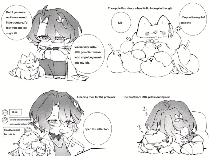 #ratiorine #レイチュリ 
The Honey Moth Cat's Day in the Professor's Lab☺️ 