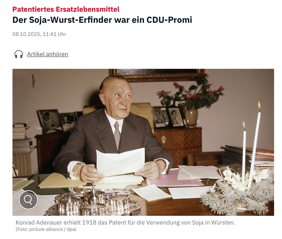 CoalDead's tweet image. Als Konservativer sollte man sich Adenauer zum Vorbild nehmen. #Wurst 
n-tv.de/panorama/Der-S…