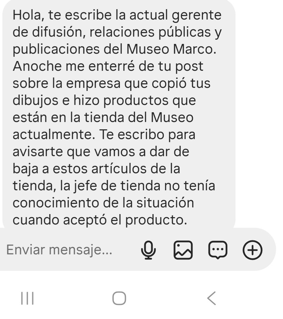 Ya <a href="/MuseoMARCO/">@MuseoMARCO</a> se puso en contacto conmigo. Le agradezco mucho su atención y a todos ustedes les agradezco su apoyo, consejos y solidaridad :')