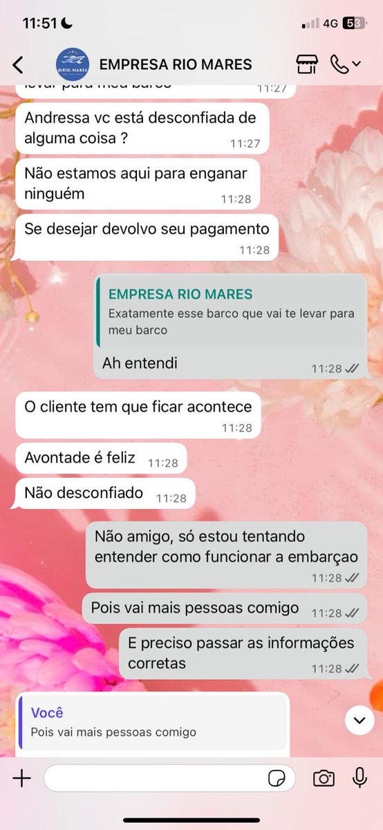 ana_bdn98's tweet photo. É assim que os clientes dessa empresa Rio Mares são tratados… Fechamos um passeio com 15 pessoas para dezembro/25 e ao tentar tirar uma dúvida, nossa amiga foi tratada dessa forma e até o momento não realizaram a devolução do pagamento realizado. https://t.co/7biFNycEwJ
