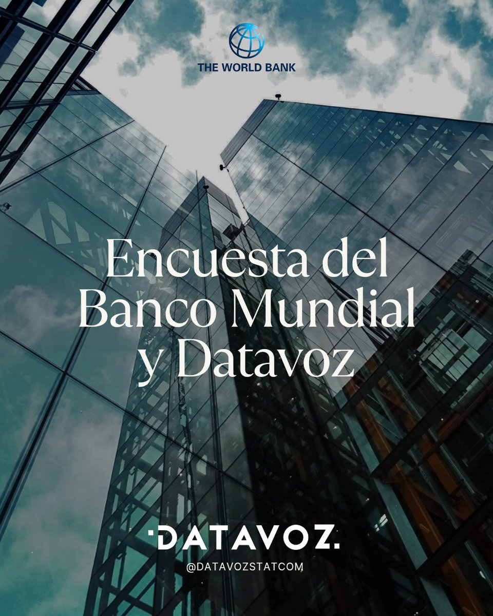 DatavozStatcom's tweet photo. 📊 En Datavoz colaboramos con el @BancoMundial y NORC en la Encuesta Empresarial 2025, que busca conocer cómo el sector privado percibe el entorno de negocios, sus desafíos y oportunidades.
📩 Más info: f.medina@datavoz.cl
#Encuesta #BancoMundial #Datavoz https://t.co/eS6y0N0RhV
