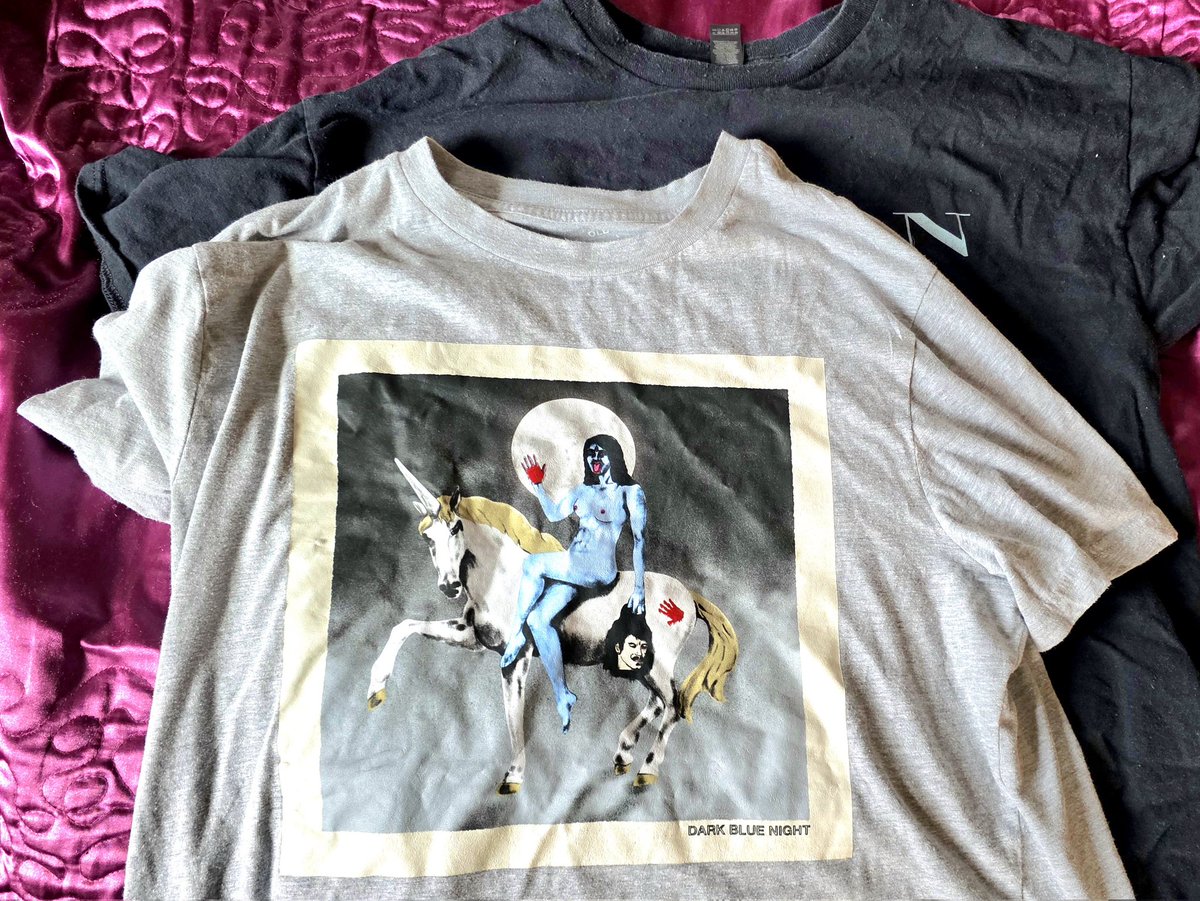 It's the eve of the Peacemaker finale which I had the pleasure of working on for a few days. We were given tshirts for 2 rock bands. The top one is Foxy Shazam who performs this season's opening song. The other band you'll just have to wait and see...