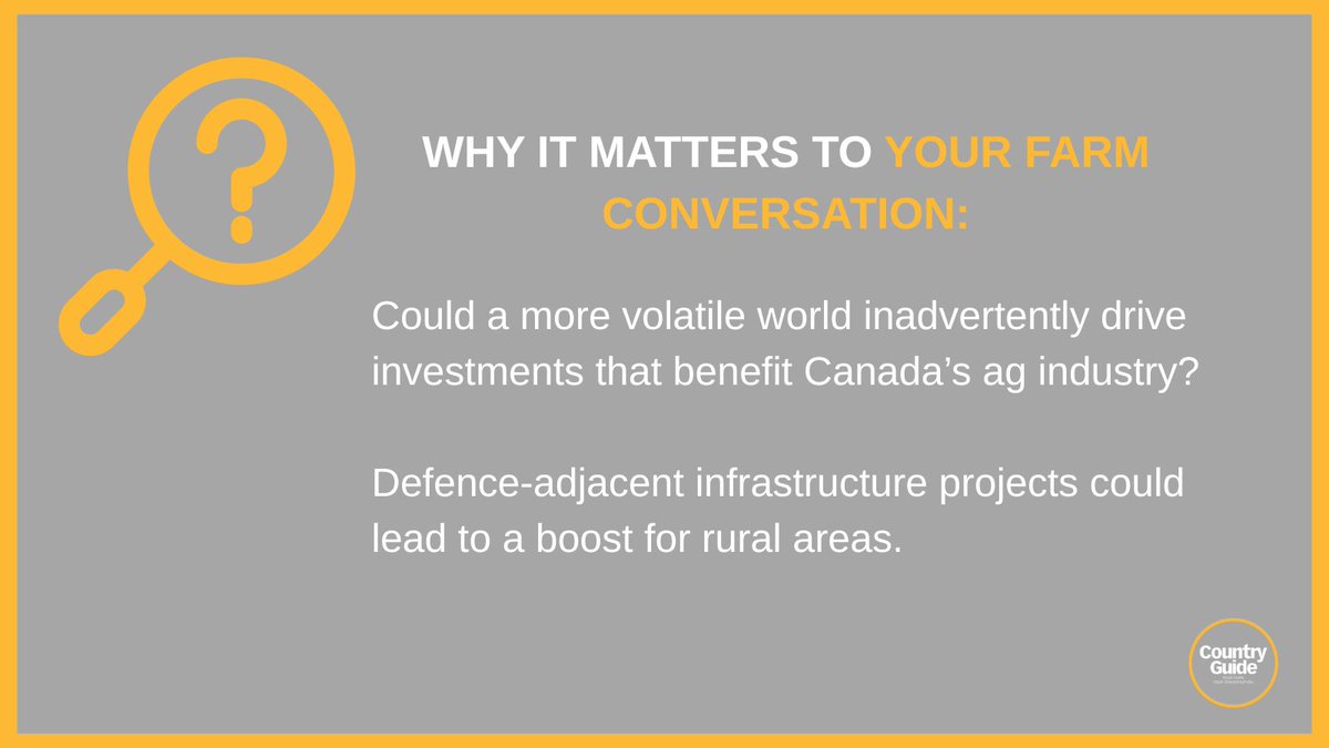 CntryGuide's tweet photo. CG contributor @FerRural looks at what Canada's increased NATO spending means for #CdnAg /rural regions in his article 'Will investments in defence benefit Canadian agriculture' in the October "What's Next?" issue of Country Guide ➡️https://t.co/iIYynbdBFQ #westcdnag #agpolicy https://t.co/jIqD80jdSK