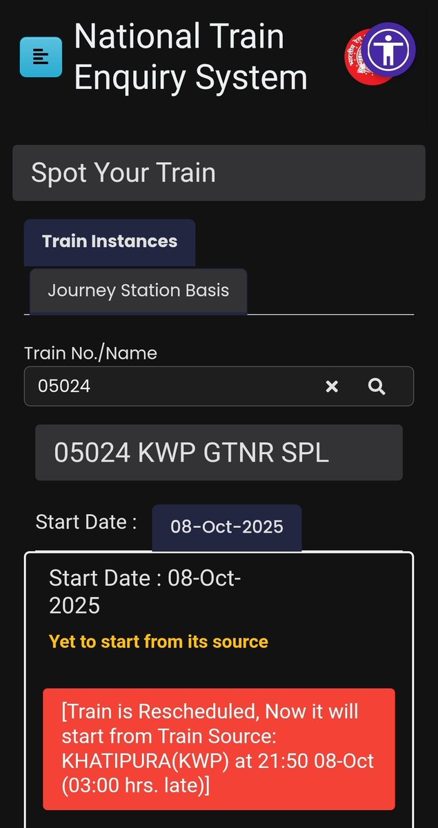 Train No: 05024 KWP GTNR SPL
PNR: 2938292233

Its already 23:16 IST and the official website of <a href="/IRCTCofficial/">IRCTC</a> showing the train will depart at 2150.

This is a special fare train and I paid 1.5 times of actual cost for this journey. 

<a href="/AshwiniVaishnaw/">Ashwini Vaishnaw</a> <a href="/PMOIndia/">PMO India</a> <a href="/RailMinIndia/">Ministry of Railways</a>