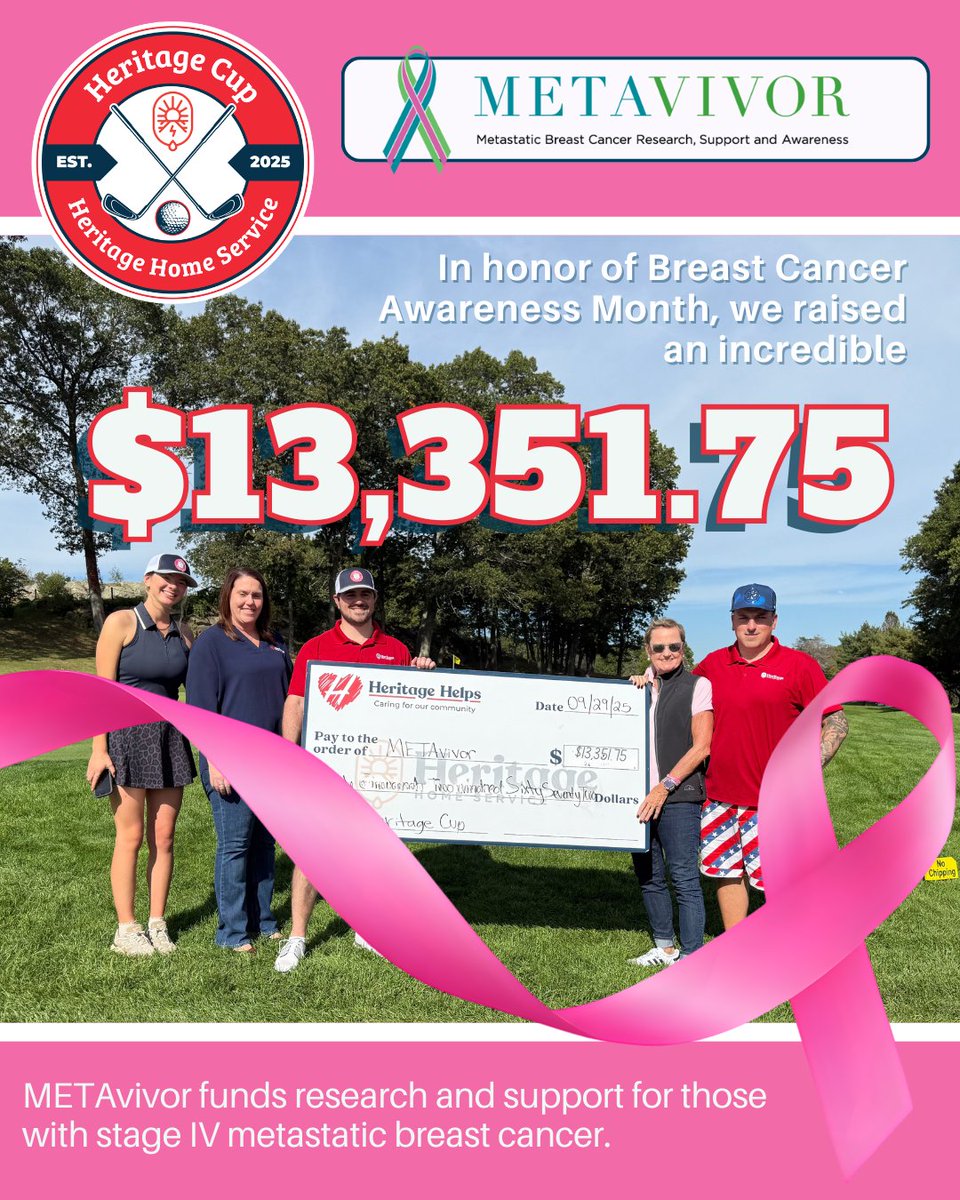 October is Breast Cancer Awareness Month.🎀 Thanks to our incredible community, we raised $13,351.75 for METAvivor!

#BreastCancerAwarenessMonth #BCAM #METAvivor #Stage4NeedsMore #MetastaticBreastCancer #MBC #CancerResearch #HopeAdvocacyResources #CommunityStrong #GivingBack