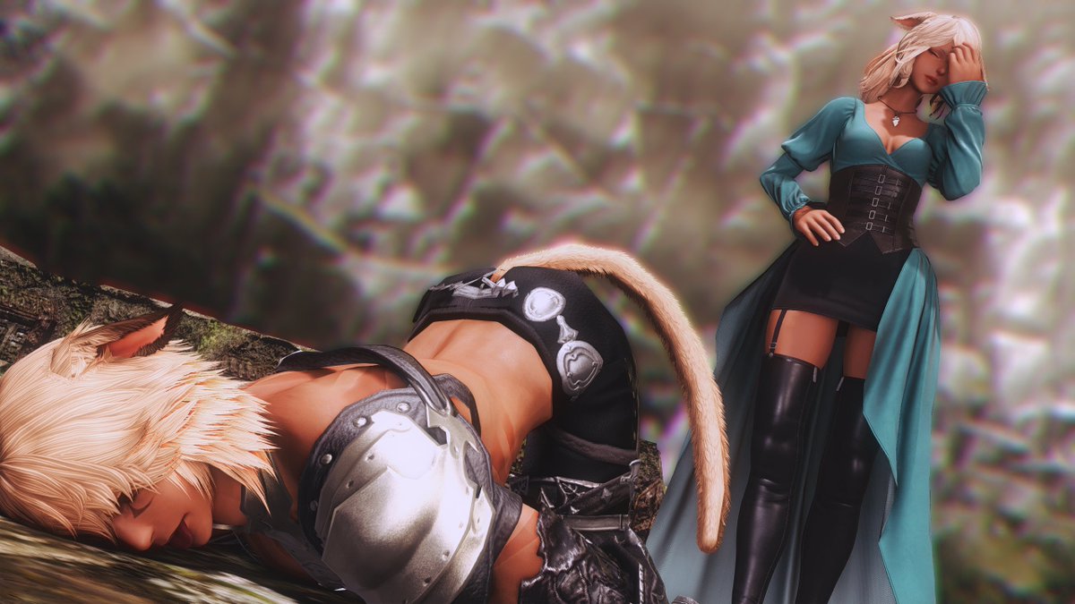 heademptycatto's tweet image. WIPEOUT! (ft a disappointed sister)

#gposers #miqote