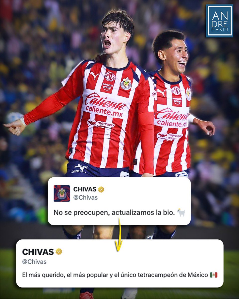 andremarinpuig's tweet photo. ¿El más querido, popular y único tetracampeón?

Aprovechando la tendencia en 'X', las Chivas actualizaron su biografía autoproclamándose "el más querido, el más popular y el único tetracampeón de México".

¿Qué opinan los americanistas de esto? https://t.co/heeDjSla8V