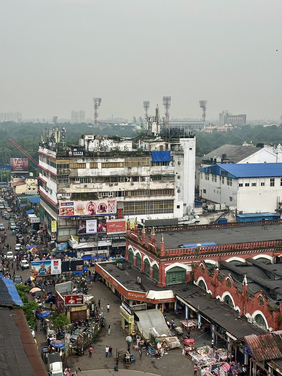 View of Eden Gardens Cricket Stadium from Hotel Lindsay rooftop in Kolkata.