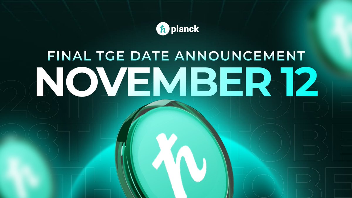🚀 Official Update

The $PLANCK CEX &amp; DEX listing is moved from Oct 28, 2025 → Nov 12, 2025 🗓️

We’ve been accepted by a Tier-1 exchange (1 of only 5 globally) 🙌

To list on their EU branch, we needed full MiCA compliance — meaning our crypto-asset whitepaper must be approved