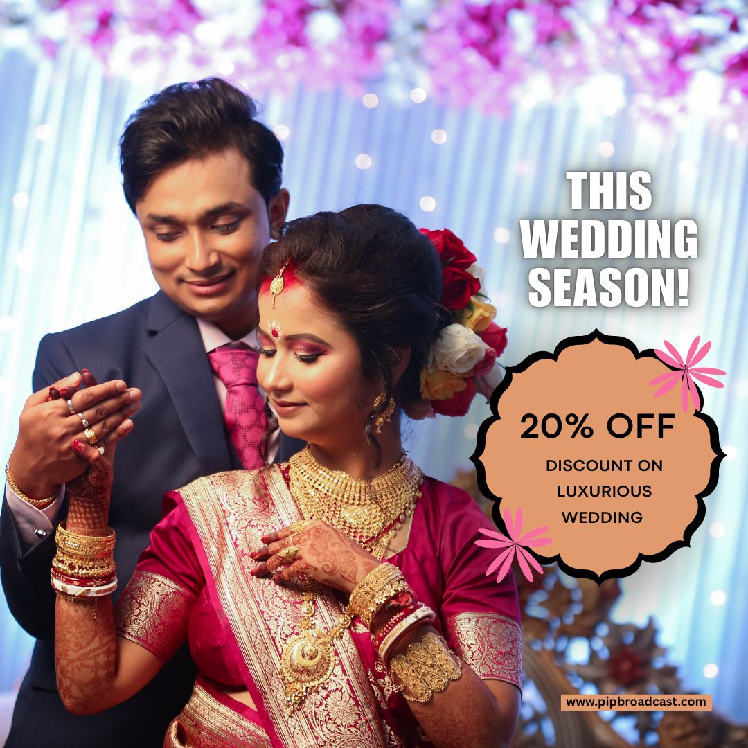 pip_broadcast's tweet image. Get a 20% discount on luxurious wedding photography services in Kolkata during this season!