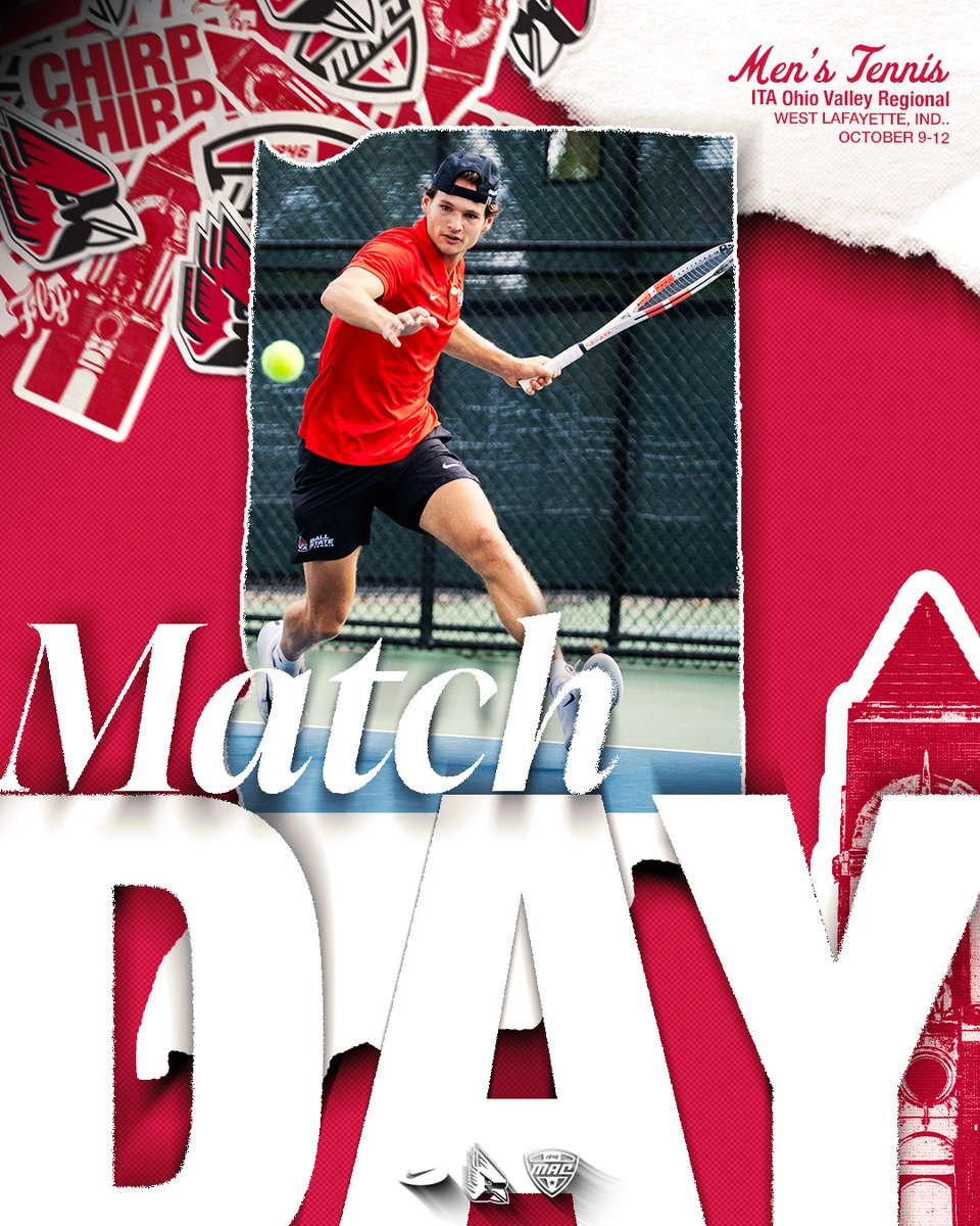 IT'S MATCH DAY

🆚ITA Ohio Valley Regional
📍West Lafayette, Ind.
🎾Tournament Central: tinyurl.com/5fxvejxb
🗓️Oct. 9-12