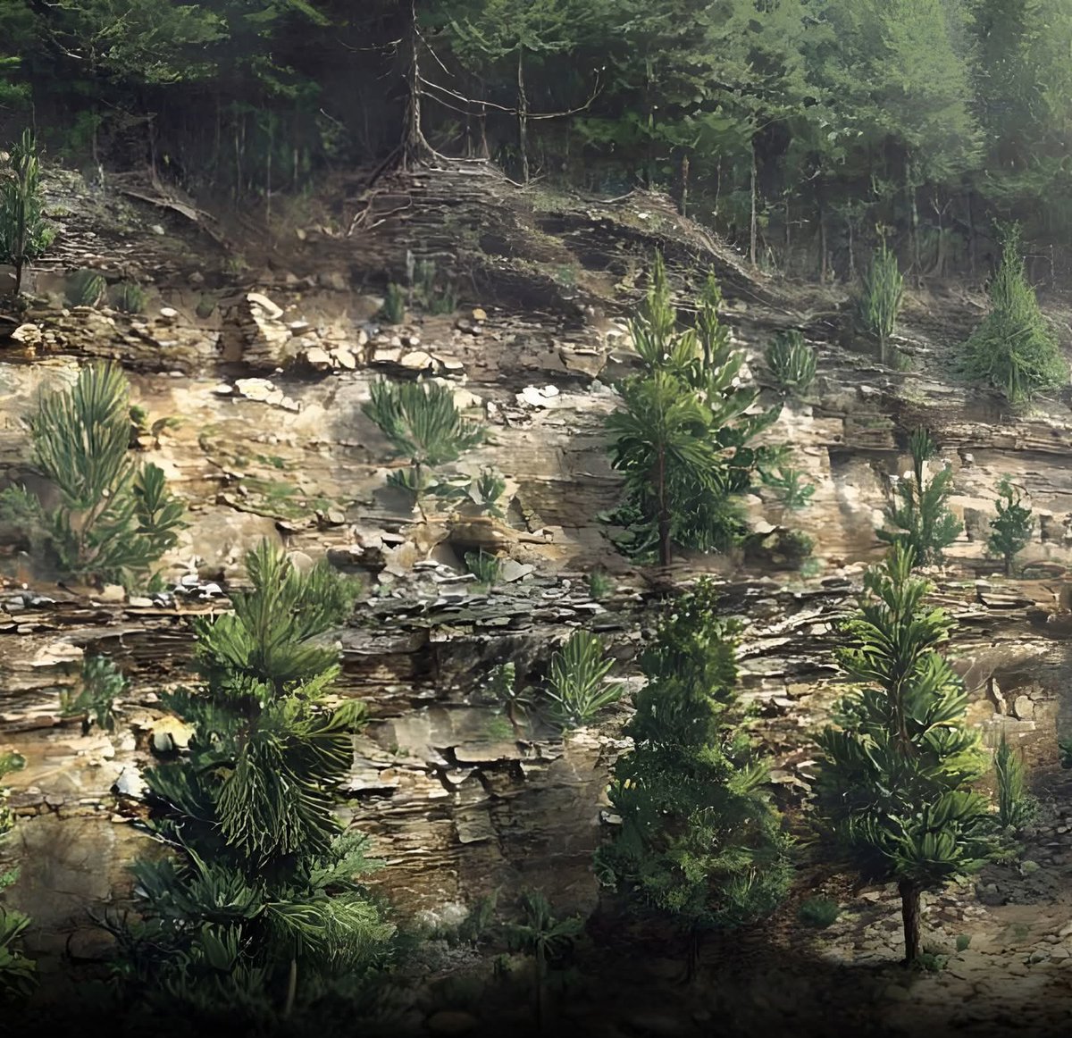 In a quarry near Cairo, New York, paleontologists uncovered the fossilized remains of a 386-million-year-old forest, making it one of the oldest known forests on Earth. The discovery revealed trees unlike anything alive today strange, alien-looking plants with fronds instead of