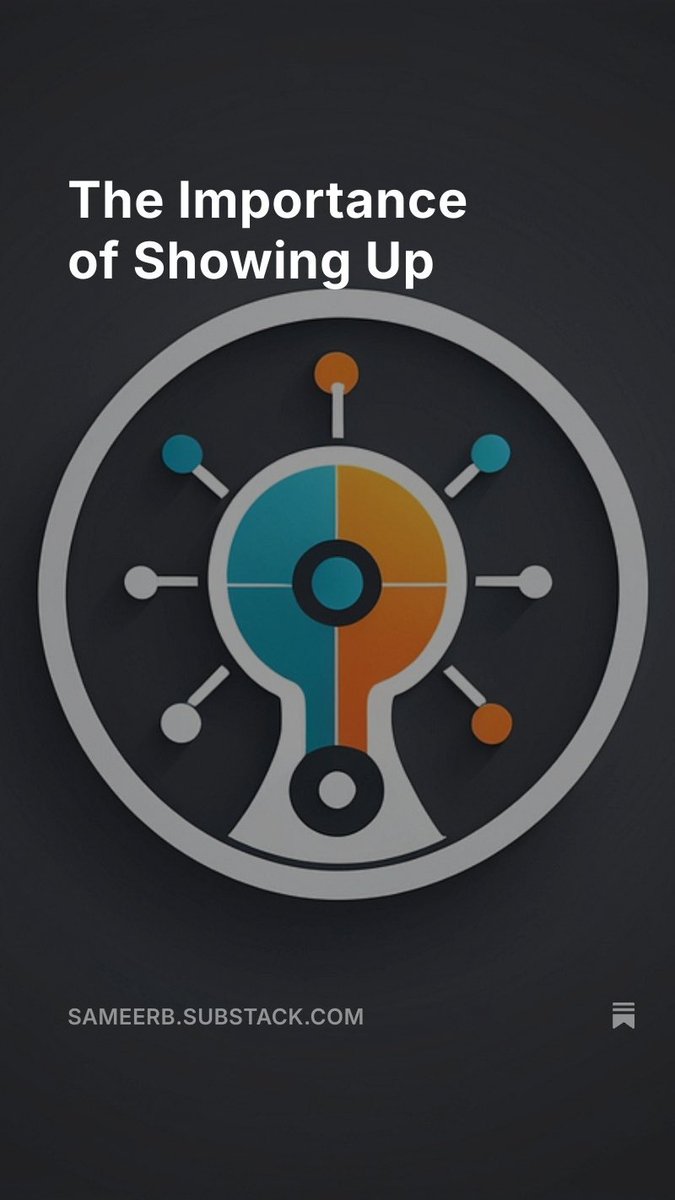 I wrote about the Importance of Showing up for PhD students. I benefited from attending webinars, meeting with guest speakers, and showing up. Read ⬇️ 

sameerb.substack.com/p/the-importan…