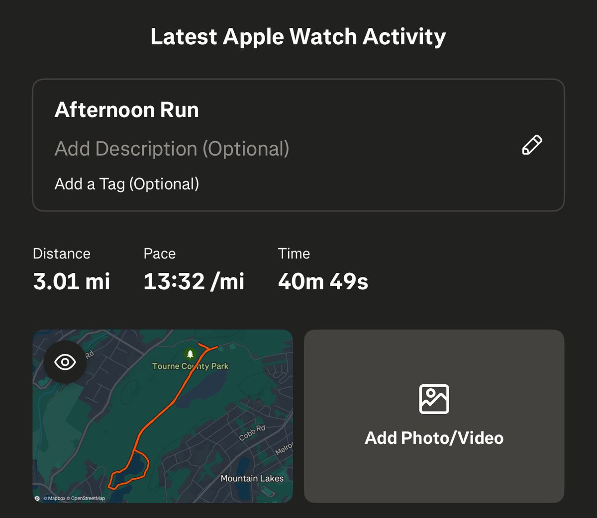 Afternoon Slow Run