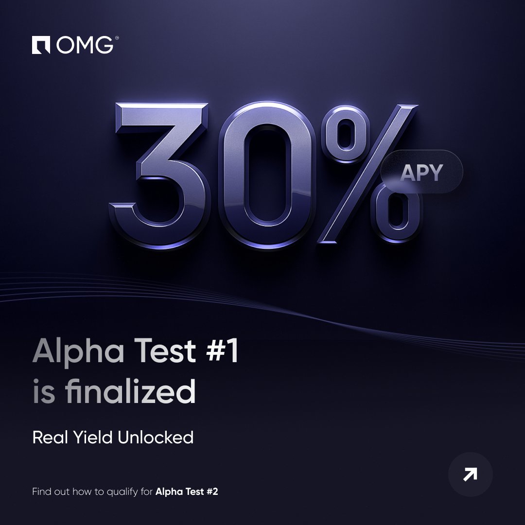 OMG Alpha Test #1. 30% APY. Aftermath. 

The first RWA Yield Pool on the OMG Platform officially launched &amp; welcomed an exclusive group of select alpha test users on September 8th, 2025.

About the Alpha Test #1 RWA Pool:
One of OMG’s first flagship RWA pools, designed to deploy