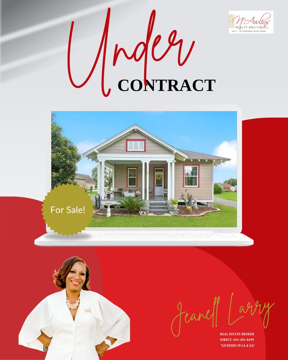 NawlinsRealty's tweet photo. Another Dream Home Under Contract! 🏡✨

Thinking about buying or selling your own slice of Louisiana living? Contact me today to get started!

Jeanell Larry
Real Estate Broker/Realtor
N’Awlins Realty Boutique
Direct: (504) 495-8499
Office: (504) 500-1220 https://t.co/z1vm4infKK