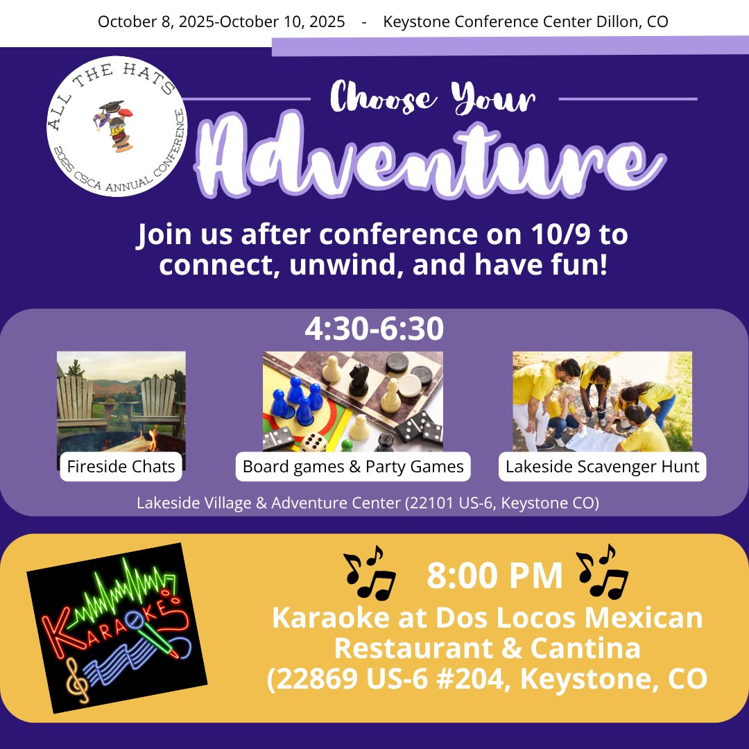 CSCAtweets's tweet image. Got your competitive energy ready for some fun and games?! Join us after sessions on Thursday, 10/9! #CSCAAllTheHats2025 #csca