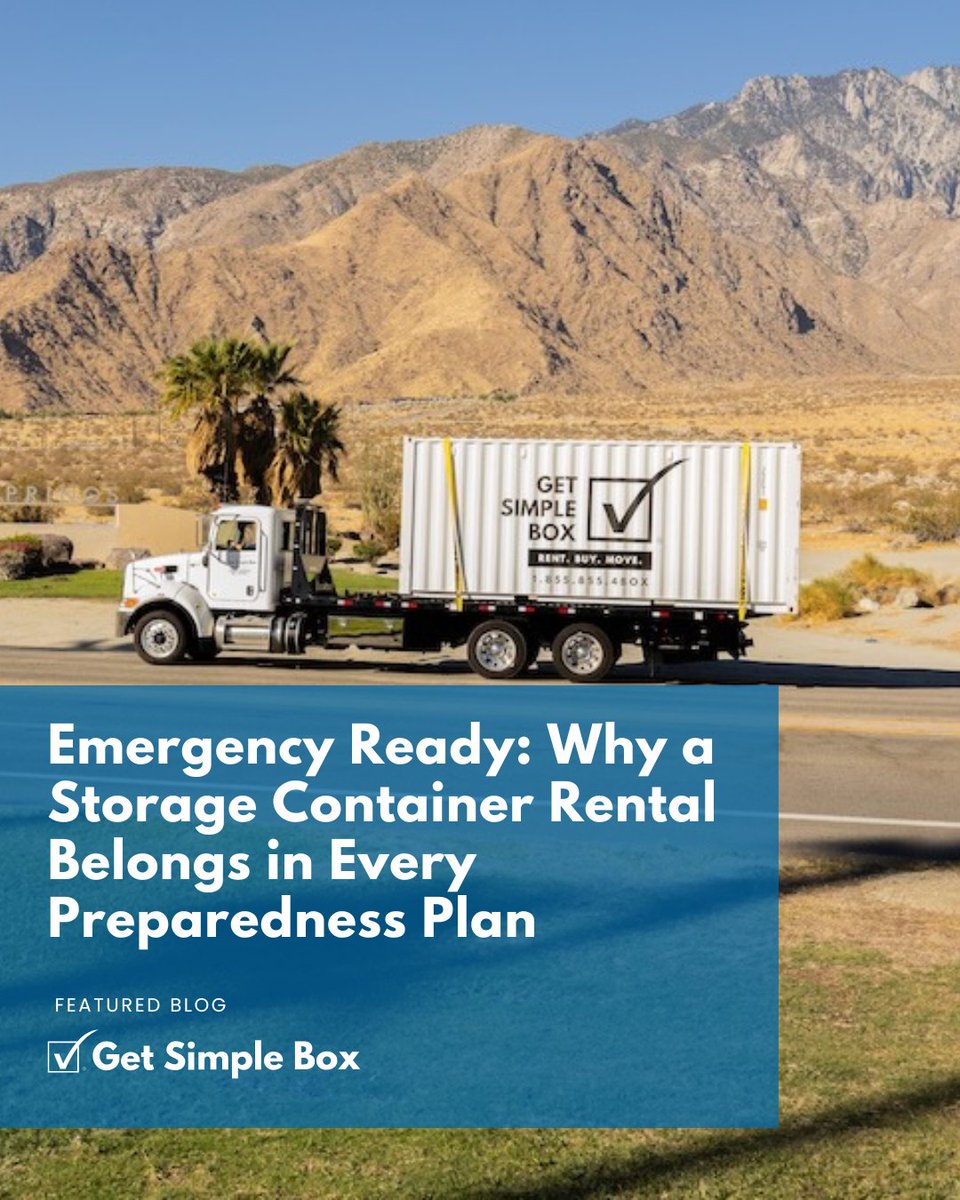 getSimpleBox's tweet image. 🔗 Read how container rentals make emergency preparedness simple and effective: getsimplebox.com/emergency-stor…
#PreparednessPlan #DisasterRelief #Storage Containers #GetSimpleBox