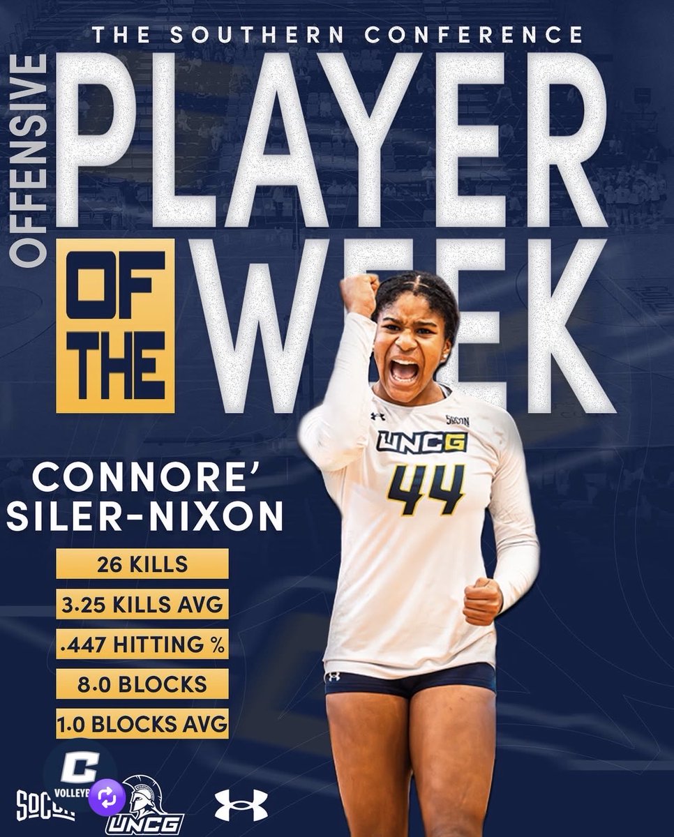 Congratulations to CCHS Alum (Class of 2025), Connore’ Siler-Nixon, on being selected as the Southern Conference Volleyball Player of the Week. Way to go Connore’. #WeAreWarriors