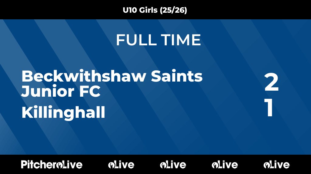 FULL TIME: Beckwithshaw Saints Junior FC 2 - 1 Killinghall
#BECKIL #Pitchero
bsjfc.co.uk/teams/278390/m…