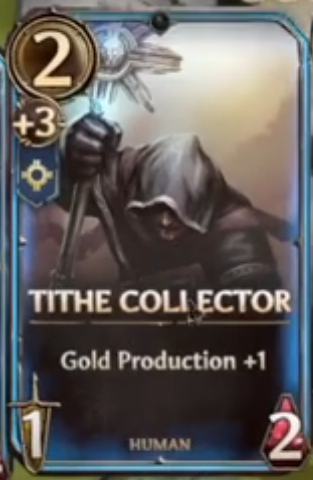 Might &amp; Magic Fates TCG  
Haven Key rewards:
Tithe Collector - Rare Card