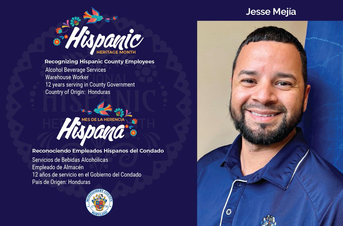 🌎✨ #HispanicHeritageMonth Spotlight 

Meet Jesse Mejía from <a href="/ABSMoCo/">Alcohol Beverage Services</a>! Born in Honduras, Jesse has proudly served our County for 12 years. He loves the flavors of Hispanic cuisine and says being Hispanic means celebrating the richness of culture, stories with pride.🇭🇳