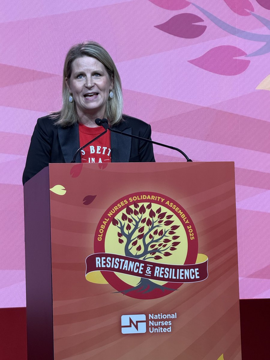 LizShuler's tweet image. The fight for our hospitals, health care, union contracts and communities is ALL of our fight—and @NationalNurses are leading the way!

At #GNSA2025, it was clear: when nurses build solidarity with our union siblings across hospitals globally, we can demand better and WIN!
