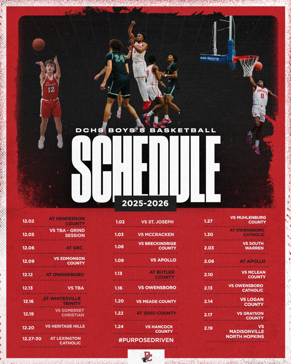 DCHS BOYS BASKEBALL 2025-2026 SCHEDULE
#PurposeDriven