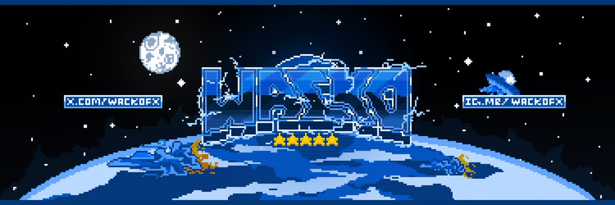 Sloemo_dzn's tweet image. Pixel art header for @WackoFX 
Support is appreciated.