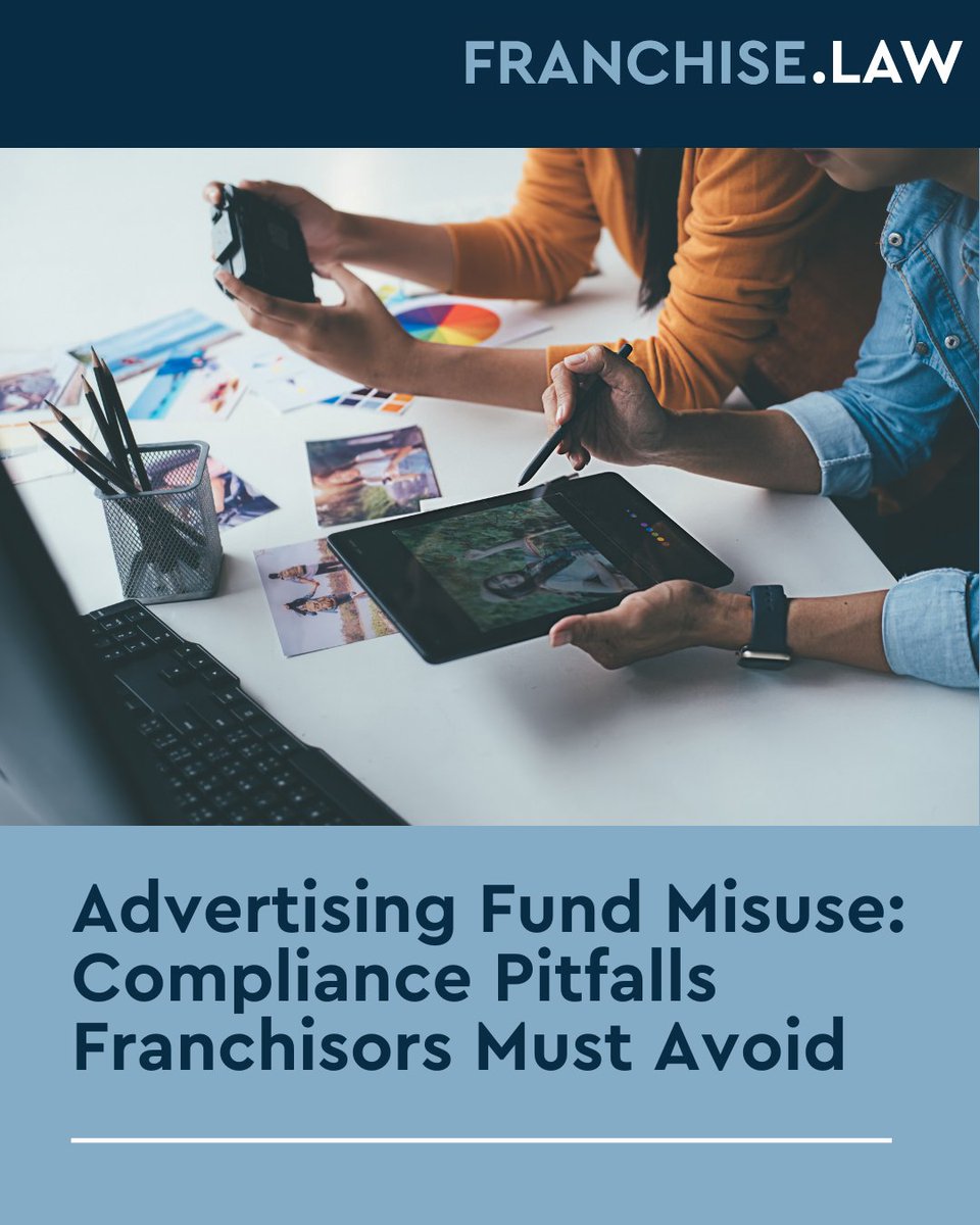 FranchiseLaw_NC's tweet image. Franchisors must avoid advertising fund misuse. Transparency and compliance keep franchisees aligned and protect the system from legal fallout.

franchise.law/franchise-comp…

#FranchiseLaw #FranchiseCompliance #FranchiseGrowth