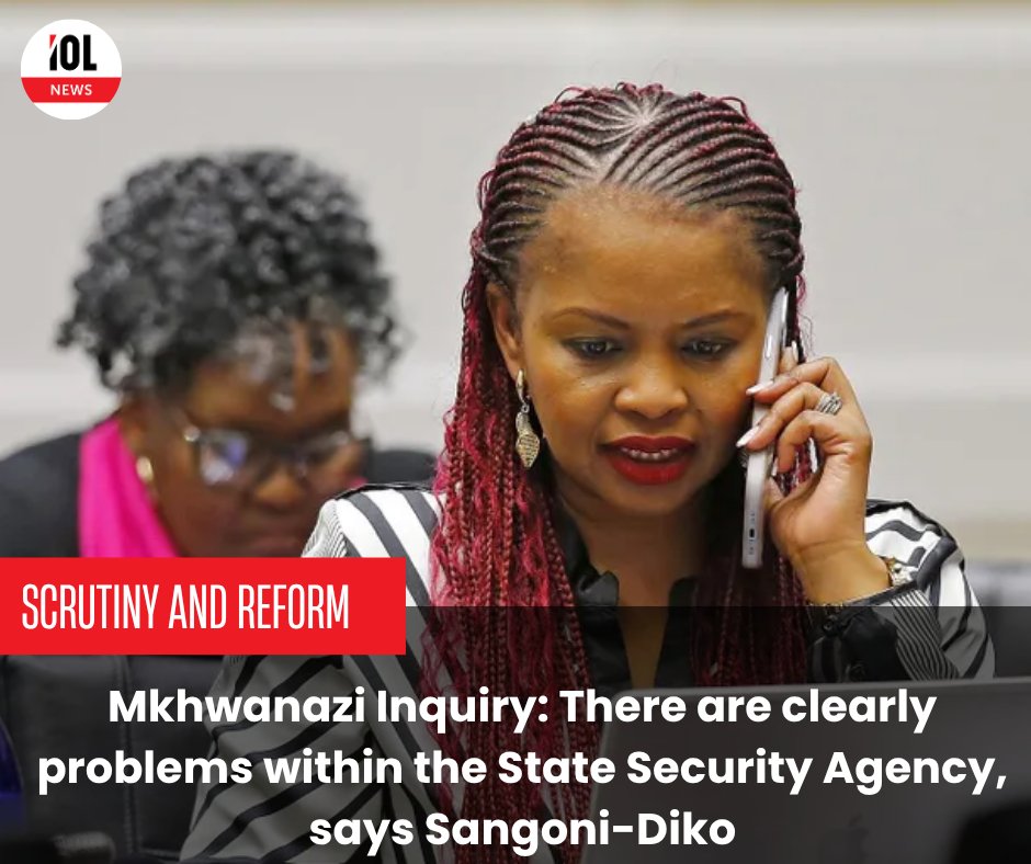 IOL's tweet photo. ANC MP Khusela Sangoni-Diko says deep-rooted issues within the State Security Agency demand urgent scrutiny and reform.
#KhuselaSangoniDiko #ANC #StateSecurityAgency #SSA #AdHocCommittee #nhlanhlamkhwanazi
Read on https://t.co/0r78IYCsBK https://t.co/ER1BhV4MYL