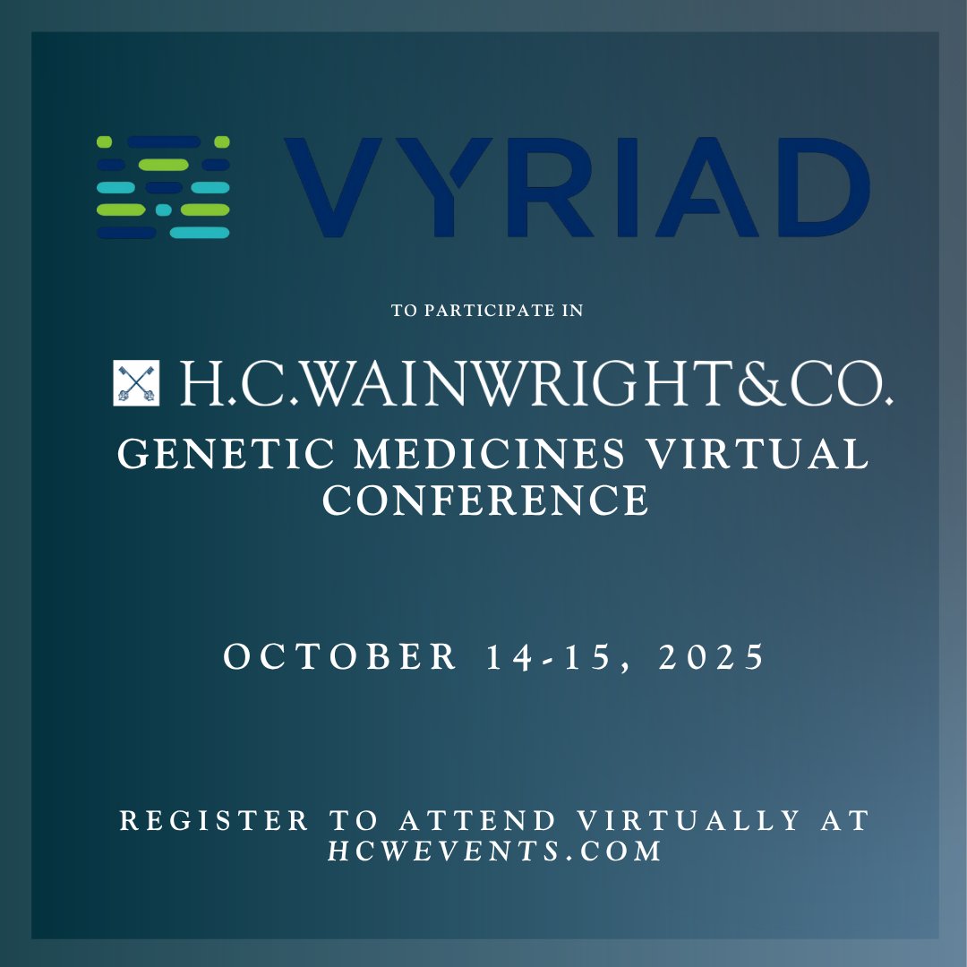 <a href="/VyriadMN/">Vyriad</a>  to participate in upcoming investor conference next week, October 15th at <a href="/HCWCO/">H.C. Wainwright & Co.</a> Genetic Medicines Virtual Conferences; holding 1x1 meetings
#invivo #CART #cancerpatients #Vyriad #H.C. Wainright&amp;CO.