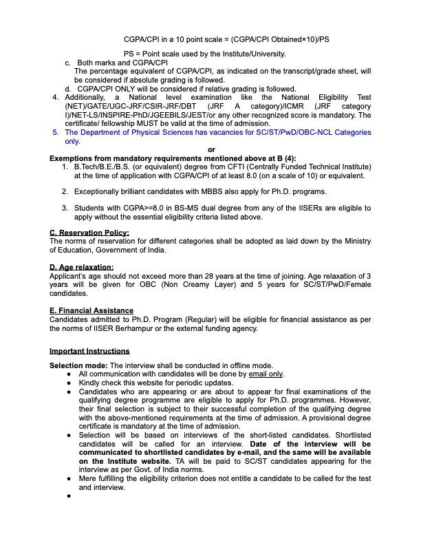 IISER_BERHAMPUR's tweet image. 🚨 PhD application for the January session is now open! Don&apos;t miss out—apply quickly! 📚✨ #PhD #HigherEducation #ApplicationDeadline
iiserbpr.ac.in/webcontrol/upl…