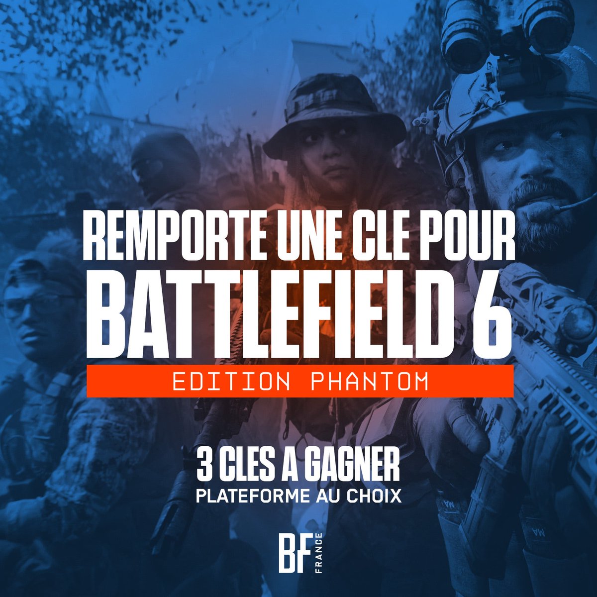 BF-France (@bf_france) on Twitter photo 🔥 GAGNE TA CLÉ BATTLEFIELD 6 🔥
Grace à <a href="/BattlefieldEAFR/">#Battlefield France</a>, vous avez la possibilité de remporter 3 éditions Phantom de #Battlefield6 sur n’importe quelle plateforme.
Conditions:
🔵: Follow <a href="/BF_France/">BF-France</a> et <a href="/BattlefieldEAFR/">#Battlefield France</a>
🔁: RT ce tweet
⏳ : Résultat vendredi 10 octobre à 21h 🔥 GAGNE TA CLÉ BATTLEFIELD 6 🔥
Grace à <a href="/BattlefieldEAFR/">#Battlefield France</a>, vous avez la possibilité de remporter 3 éditions Phantom de #Battlefield6 sur n’importe quelle plateforme.
Conditions:
🔵: Follow <a href="/BF_France/">BF-France</a> et <a href="/BattlefieldEAFR/">#Battlefield France</a>
🔁: RT ce tweet
⏳ : Résultat vendredi 10 octobre à 21h