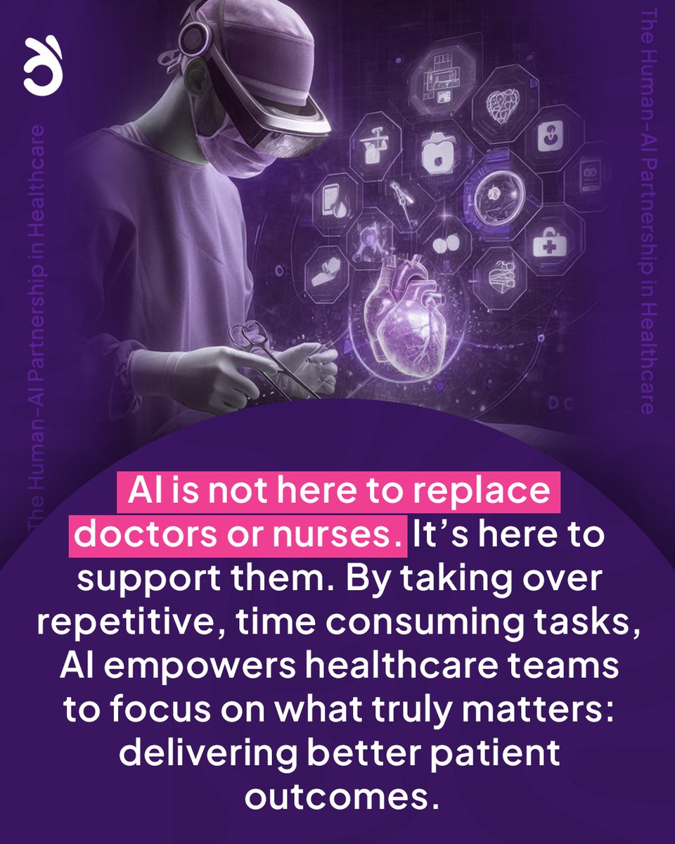 ReallyGreatTech's tweet image. 🤖💉 AI isn&apos;t replacing healthcare heroes – it&apos;s amplifying them.
By handling repetitive, time-consuming tasks, AI allows doctors and nurses to focus on what truly matters: delivering better care and saving lives. 💪🏽❤️‍🩹
.
.
.

#AIinHealthcare #FutureOfMedicine #HumanAIPartnership