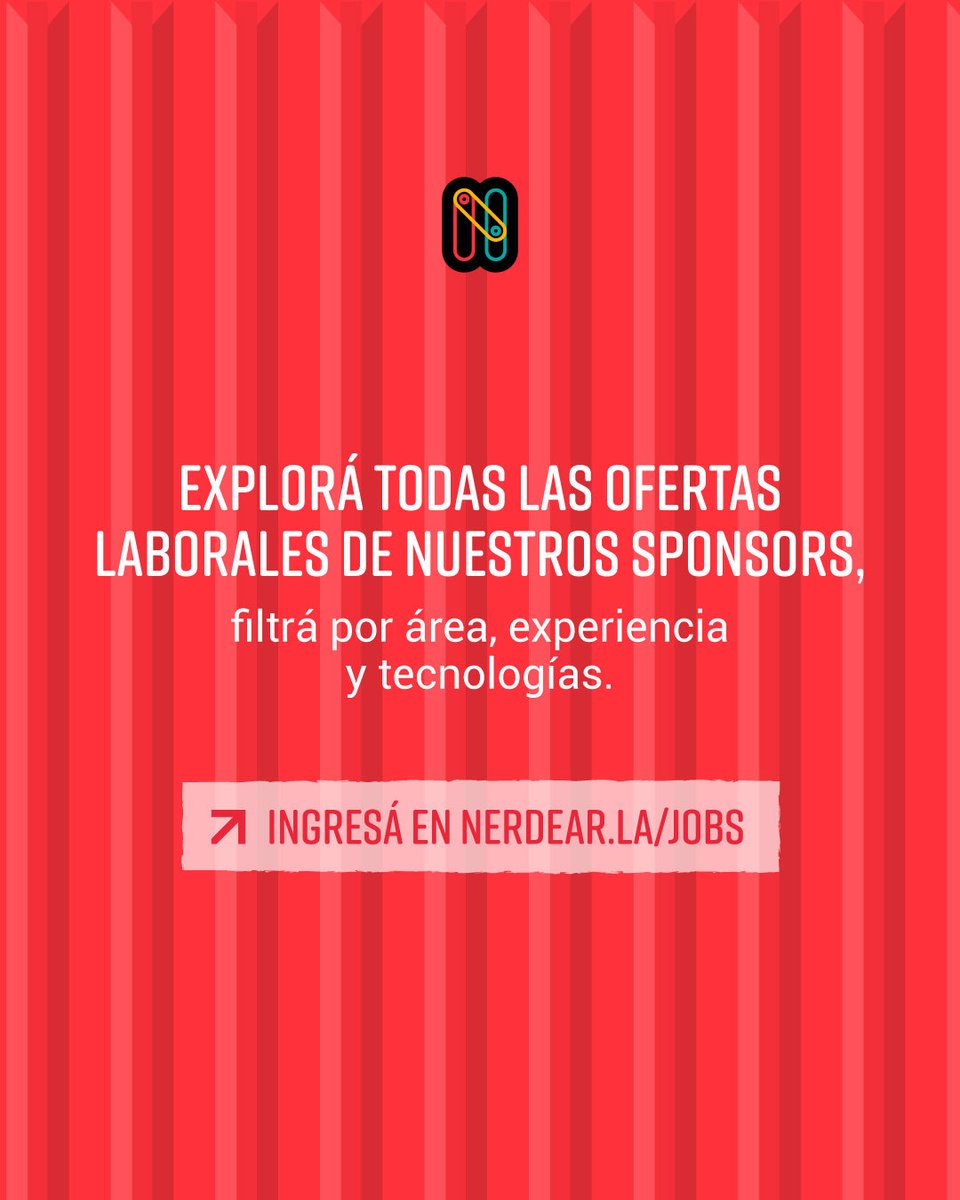 nerdearla's tweet image. ¿Buscás nuevas oportunidades laborales en tecnología?
En #Nerdearla podés encontrar tu próximo trabajo gracias a nuestros sponsors 🙌
➡️ nerdear.la/jobs