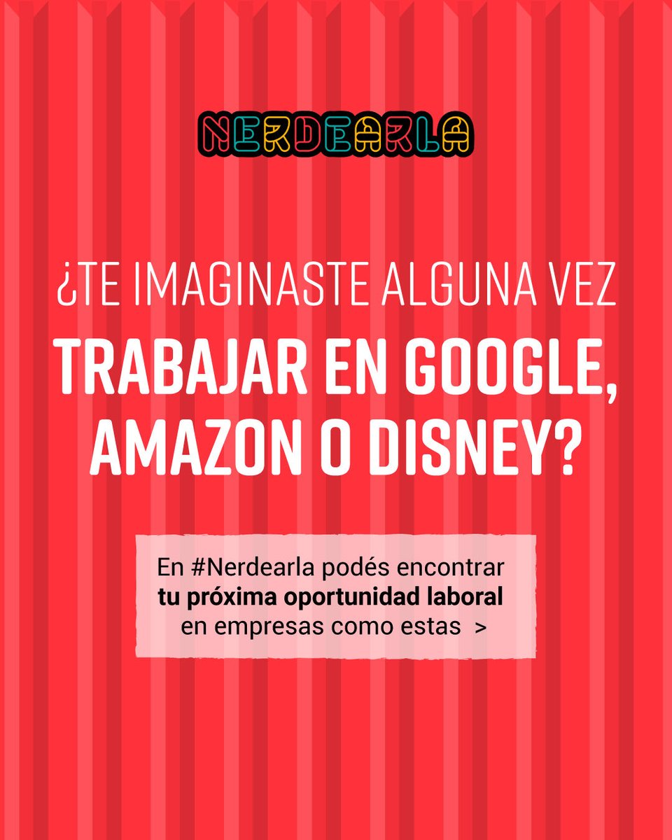 nerdearla's tweet image. ¿Buscás nuevas oportunidades laborales en tecnología?
En #Nerdearla podés encontrar tu próximo trabajo gracias a nuestros sponsors 🙌
➡️ nerdear.la/jobs