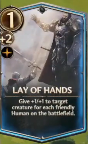 Might &amp; Magic Fates TCG    
Haven Key rewards:
Lay of Hands - Rare Card