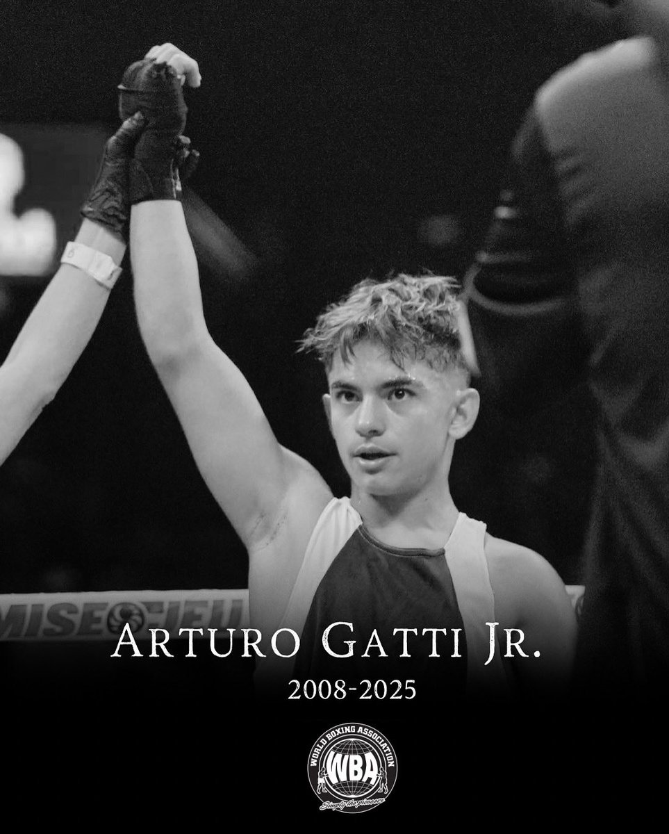 WBABoxing's tweet image. The WBA and the boxing world mourn the passing of Arturo Gatti Jr. 🕊️

His journey was just beginning, yet his spirit will live on — now reunited with his legendary father among the stars. 🌟

Our deepest condolences to his family and loved ones.