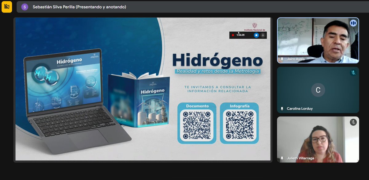 INMdeColombia's tweet photo. Hoy estuvimos en el webinar de @ASOCEC1 presentando la infografía del instituto sobre la #CadenadeValor del #Hidrógeno, evidenciando cómo la #Metrología impulsa cada eslabón del proceso como habilitador técnico de una economía basada en #EnergíasLimpias, #Trazables y #Sostenibles https://t.co/D85lPxKbSG