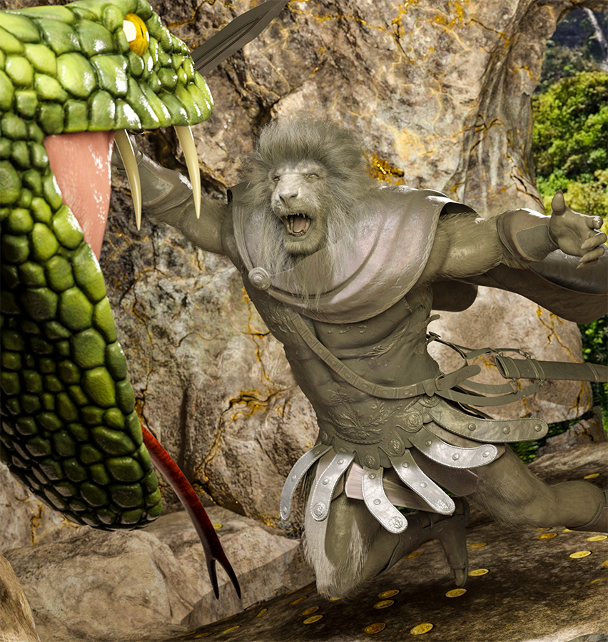 Kinktober day 8, Anthro. Furific retellings, Heracles goes up against a terrifying monster in his many trials. But the lion hearted demigod isn't going to get out of this one.